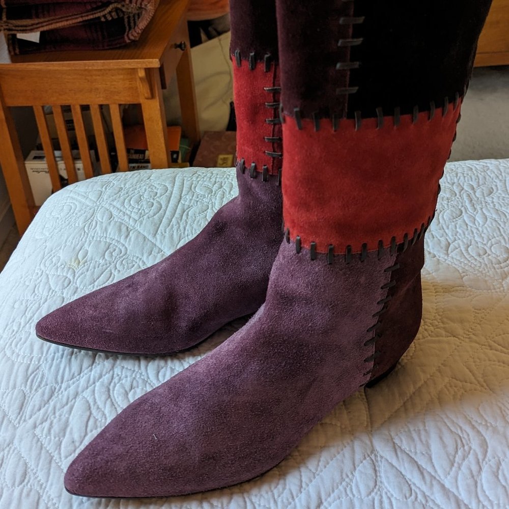 Miu Miu Suede Low Heeled Boot Size 8.5 Nwot - image 8